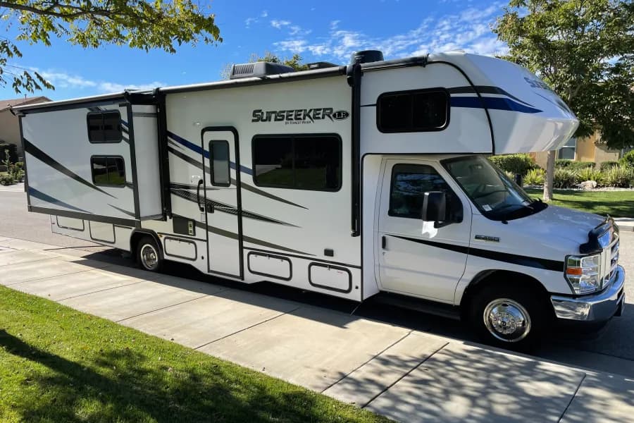 2021 Forest River Sunseeker LE Class C RV rental in Palm Springs California — exterior