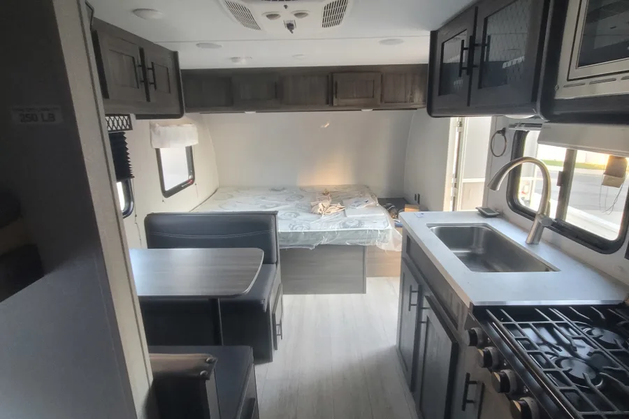 Shasta 18BH Perfect Small Bunkhouse Travel Trailer RV rental in Palm Springs California — exterior