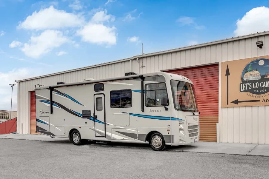 Stagecoach and Coachella Olympic Pursuit | Palm Springs Class A RV rental in Palm Springs California — exterior